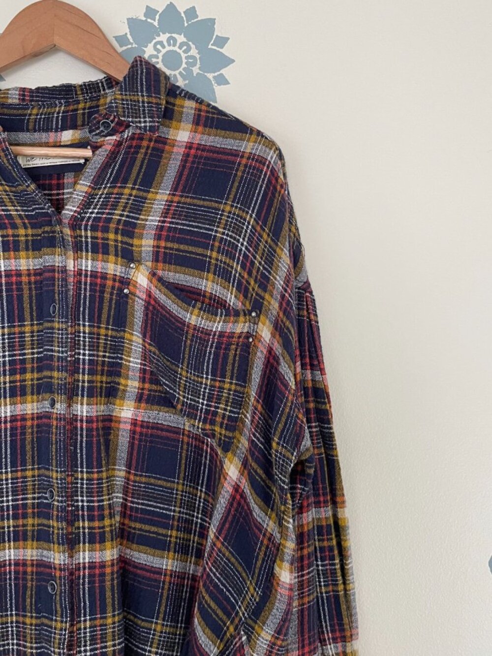 Free People We The Free Hidden Valley Plaid Button Down Shirt Size XS - Picture 6 of 6